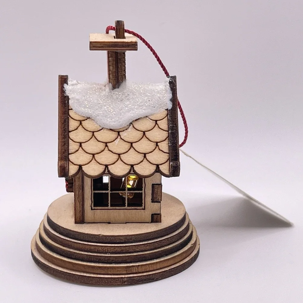 Ginger Cottages 2019 Snowy Gingerbread House Lighted Wooden Christmas Ornament‎